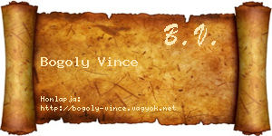 Bogoly Vince névjegykártya